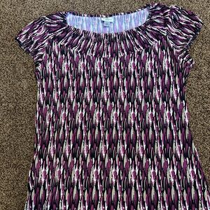 Worthington Women's Top in Pink and Black Pattern